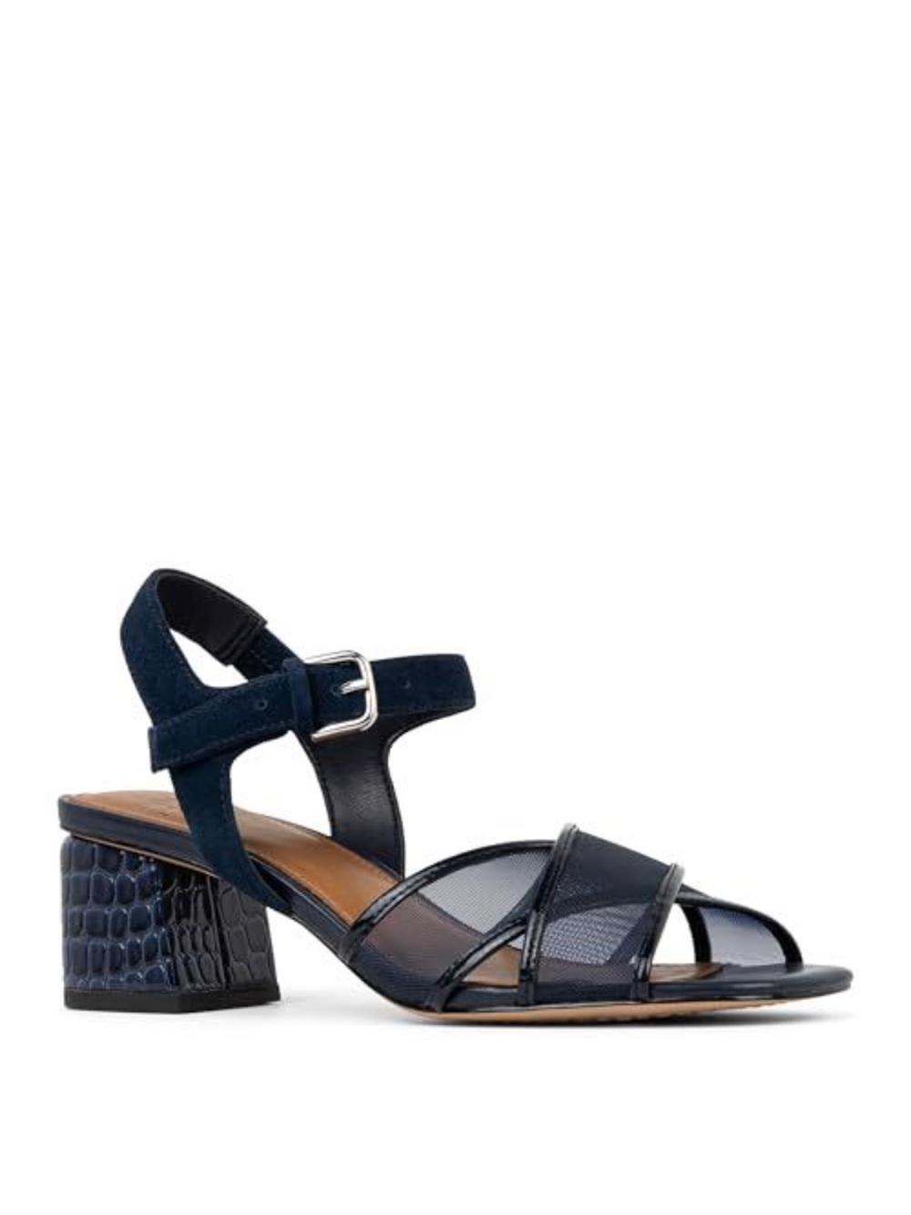 Donald Pliner Women’s Joel Heeled Sandal, 2” Heels size 7-Navy-New!